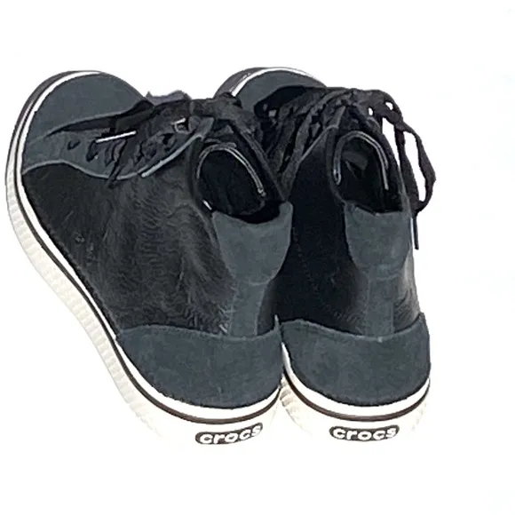 NWT CROCS Men’s Hover Leather High-top Black Sneaker Size 11