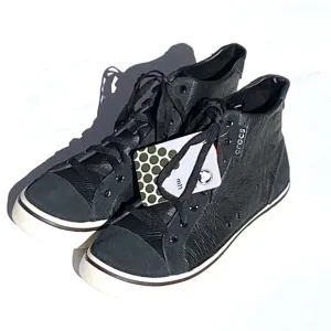 NWT CROCS Men’s Hover Leather High-top Black Sneaker Size 11