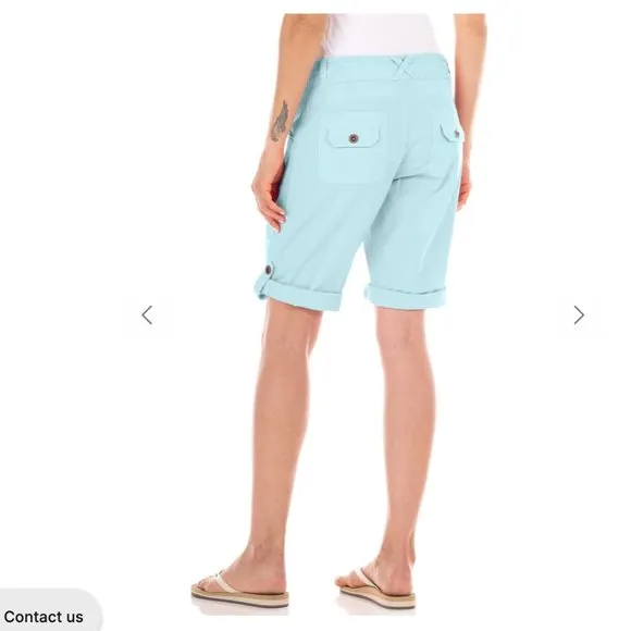 NWT Fresh Produce Pedal Pusher Roll Tab Cotton Spandex Shorts Gray Sz M