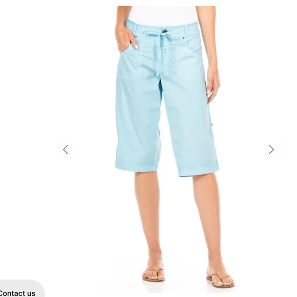 NWT Fresh Produce Pedal Pusher Roll Tab Cotton Spandex Shorts Gray Sz M