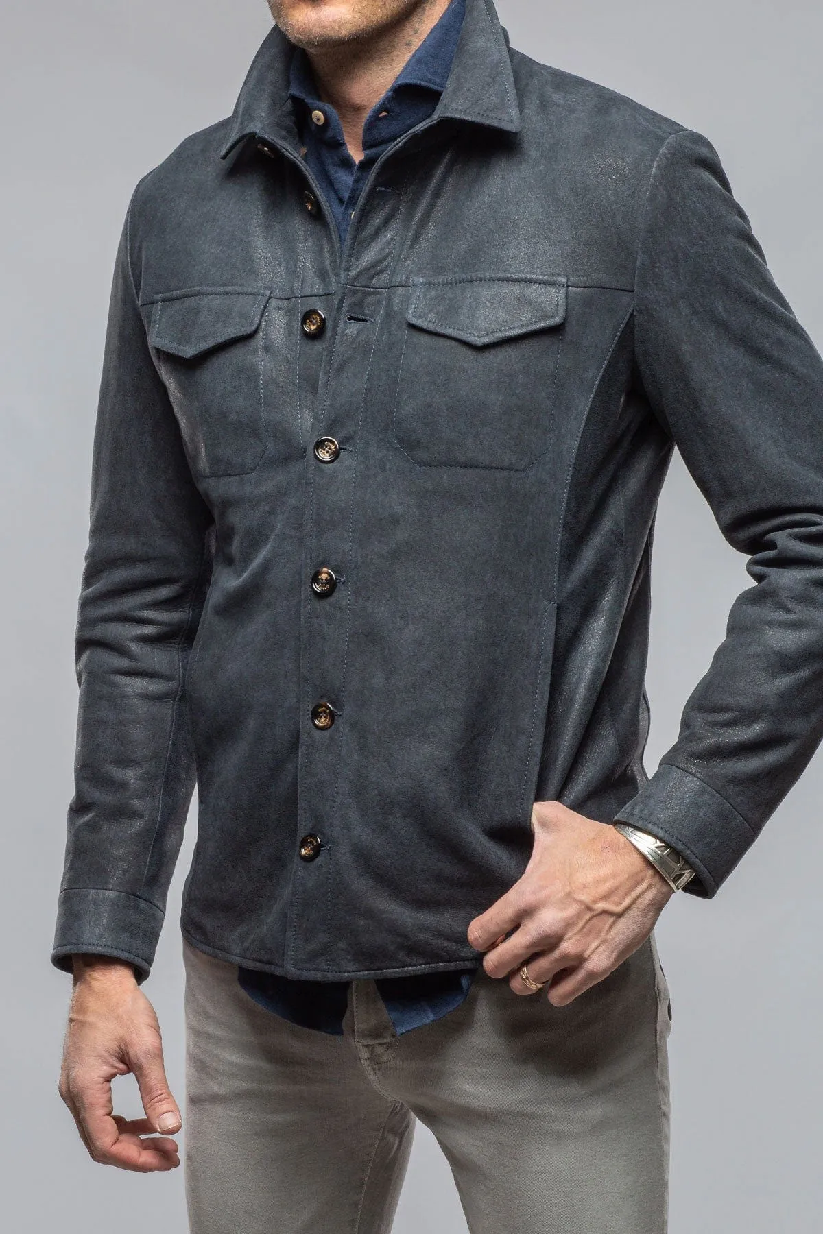 Odin Rugged Shirt Jacket In Steel Blue
