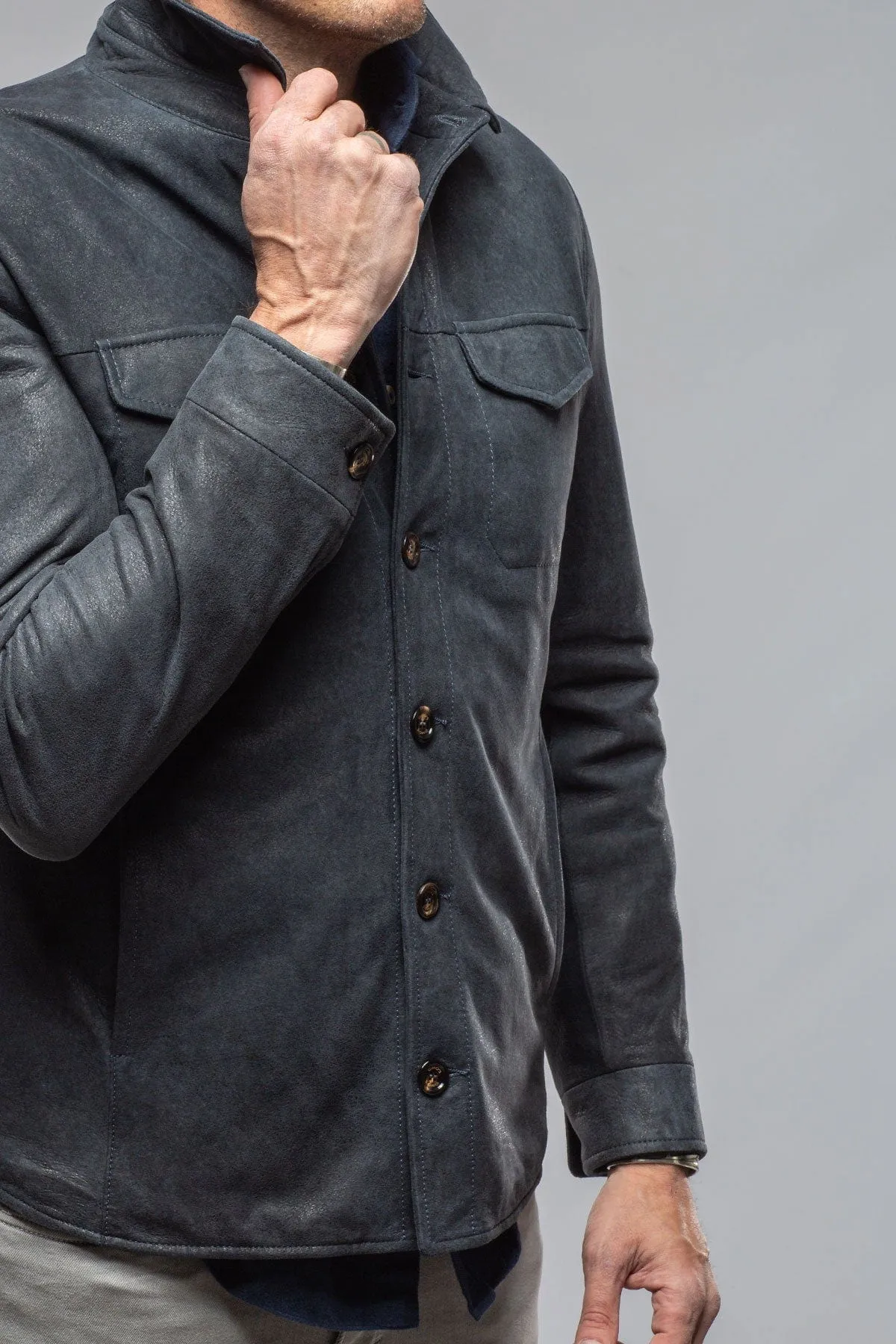 Odin Rugged Shirt Jacket In Steel Blue