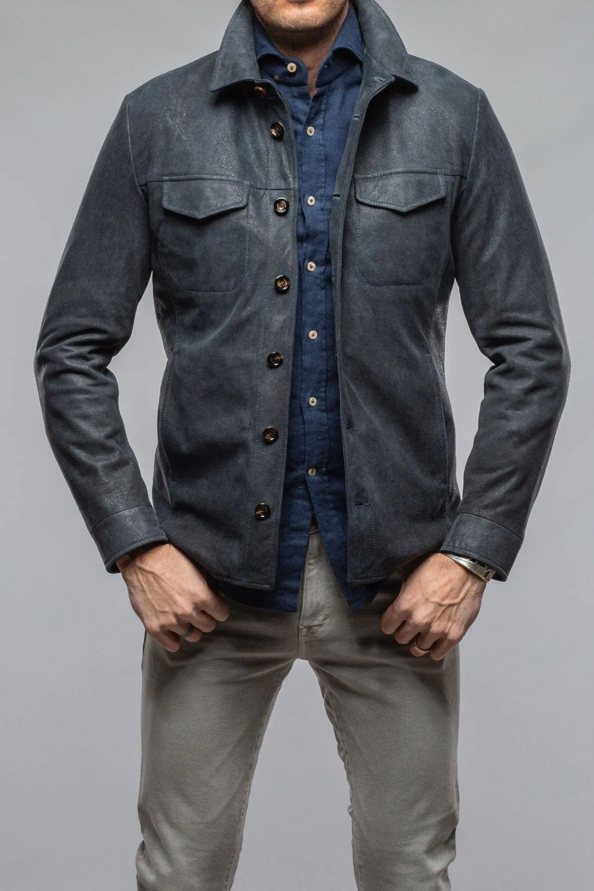 Odin Rugged Shirt Jacket In Steel Blue