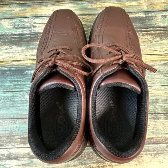 Orthofeet Gramercy Mens Oxford Shoes Size 11.5D Brown Leather Brogue Orthotics