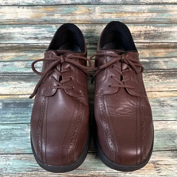 Orthofeet Gramercy Mens Oxford Shoes Size 11.5D Brown Leather Brogue Orthotics