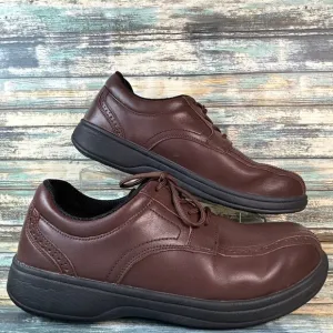 Orthofeet Gramercy Mens Oxford Shoes Size 11.5D Brown Leather Brogue Orthotics