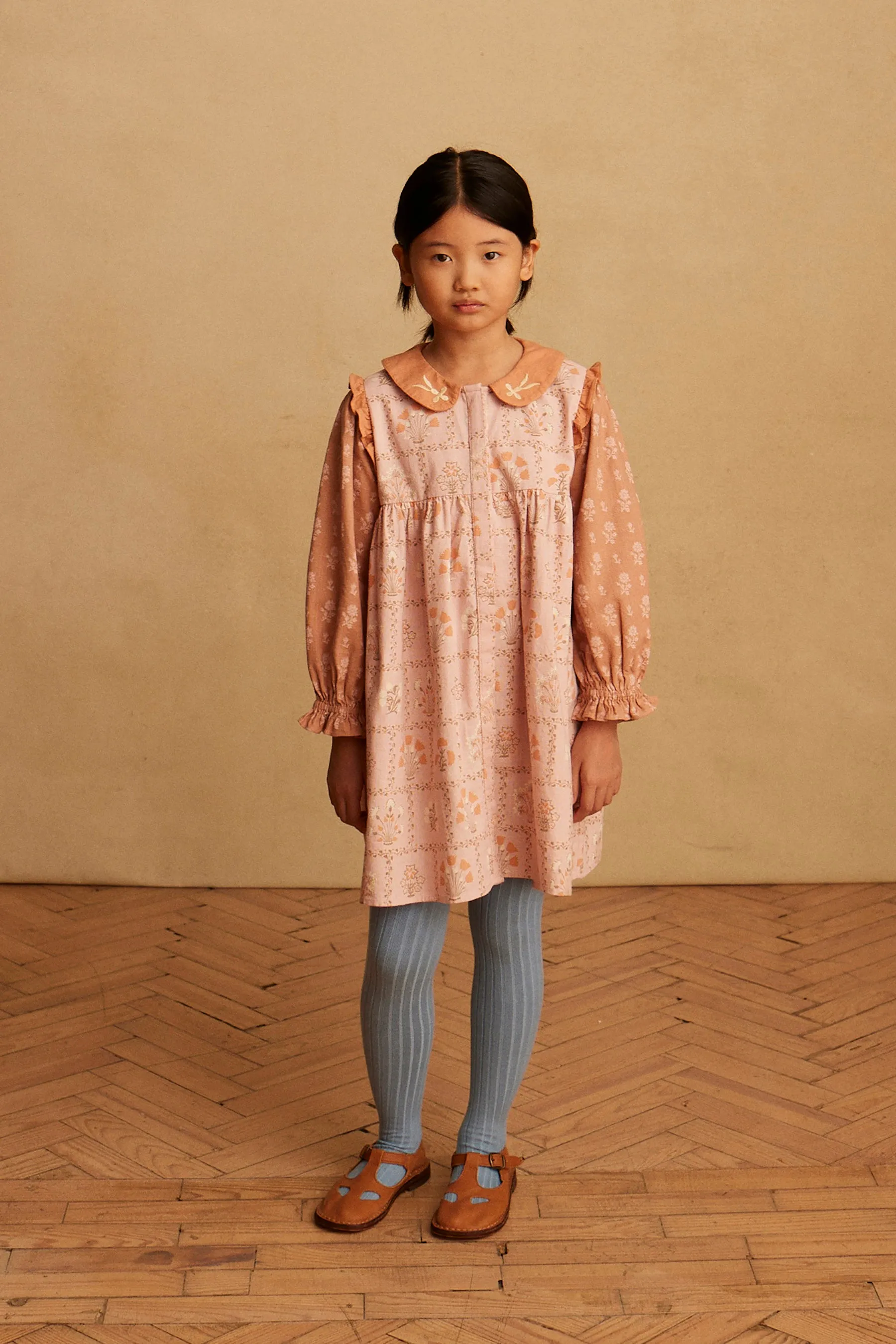 (OUTLET) Ribbed Tights - Caramel/Rosewood/Chocolate/Blue Mist
