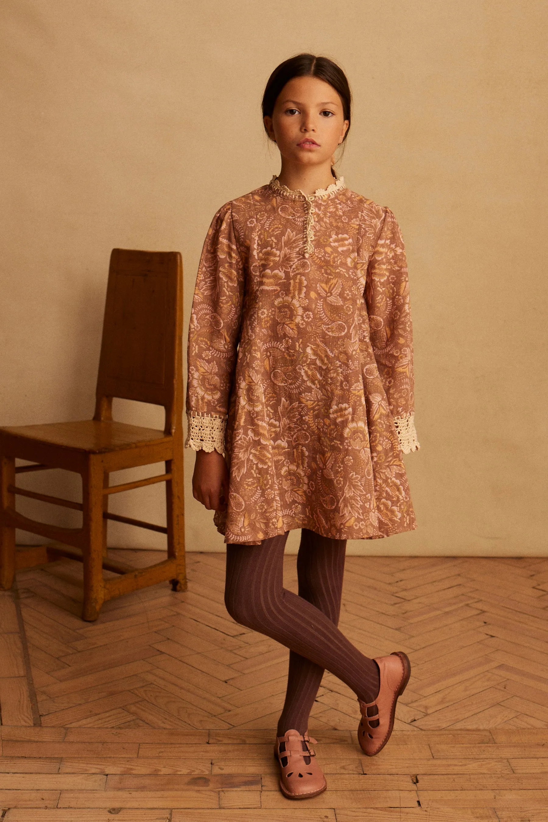 (OUTLET) Ribbed Tights - Caramel/Rosewood/Chocolate/Blue Mist