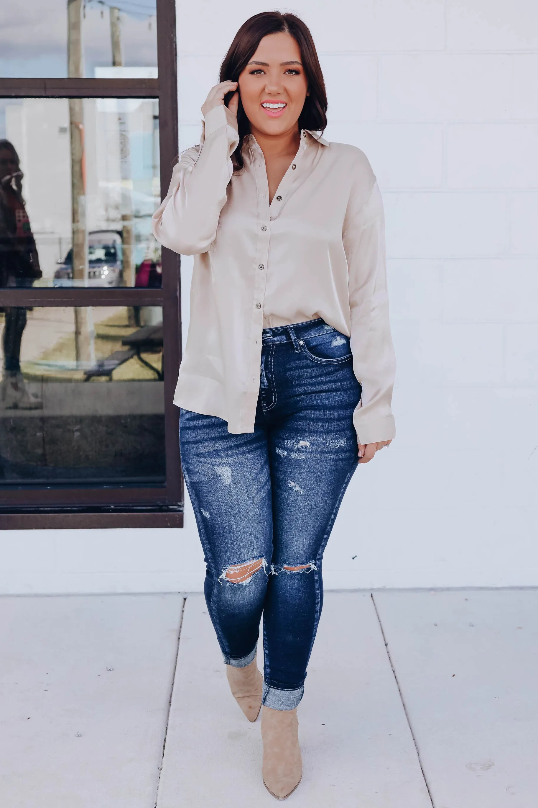 Parke Metallic Blouse - Natural