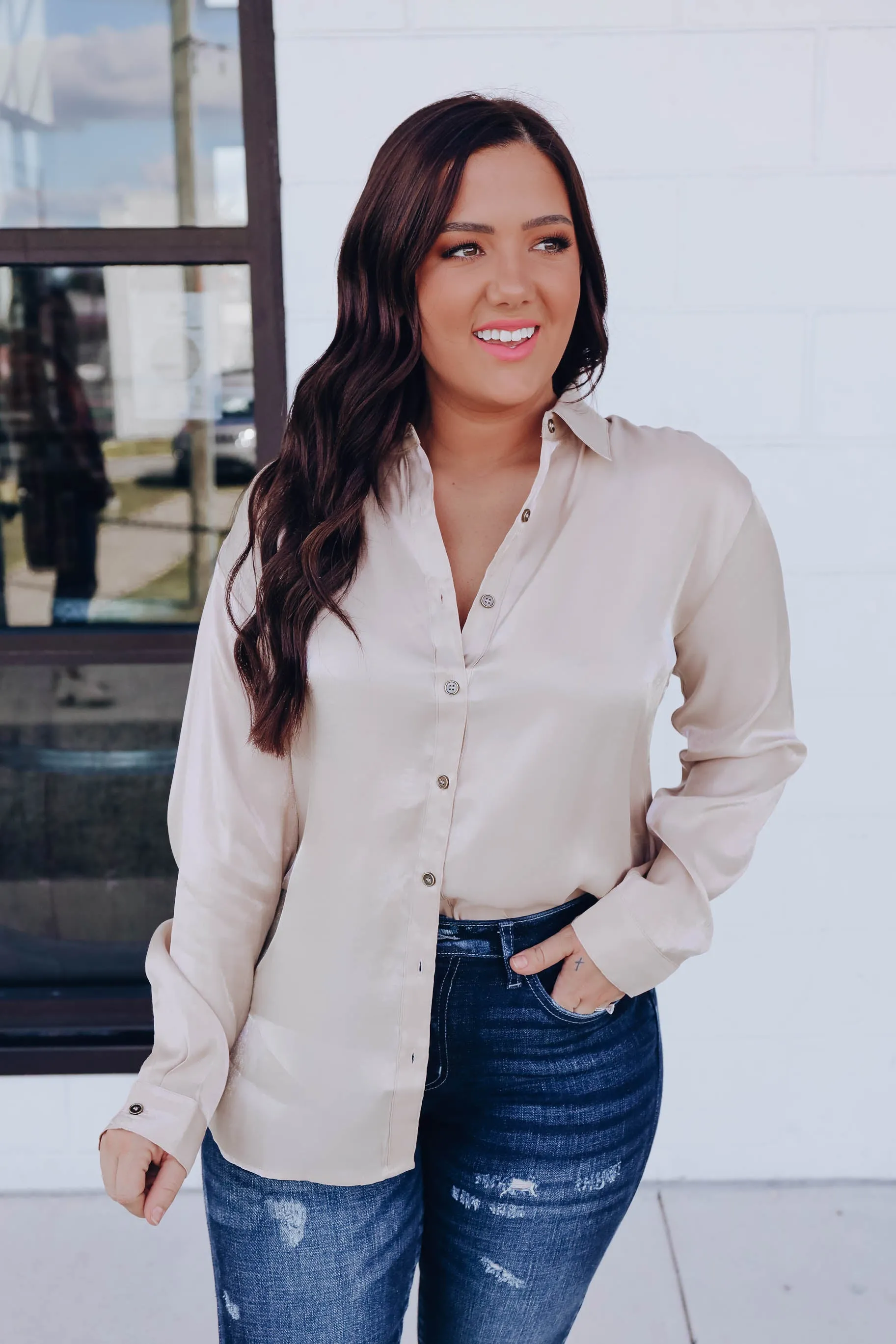 Parke Metallic Blouse - Natural