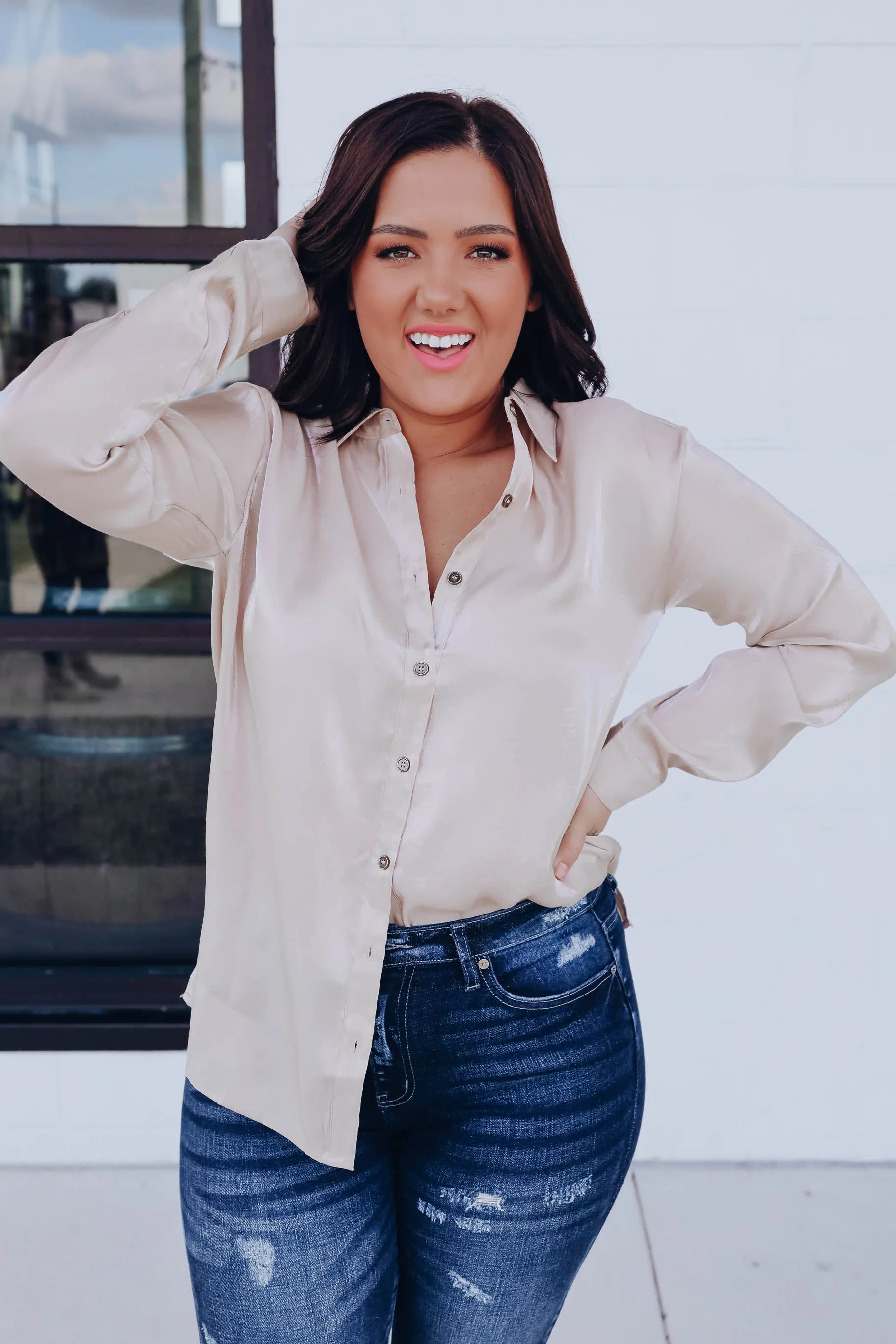 Parke Metallic Blouse - Natural