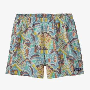 Patagonia Women’s Shorts Funhoggers 4&quot; Inseam, Thriving Planet Lago Blue NWT szM