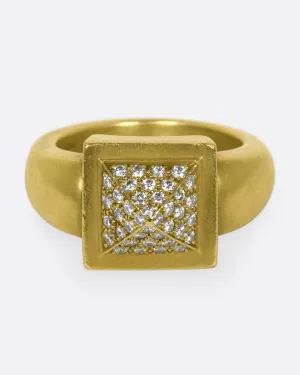 Pavé Diamond Pyramid Ring