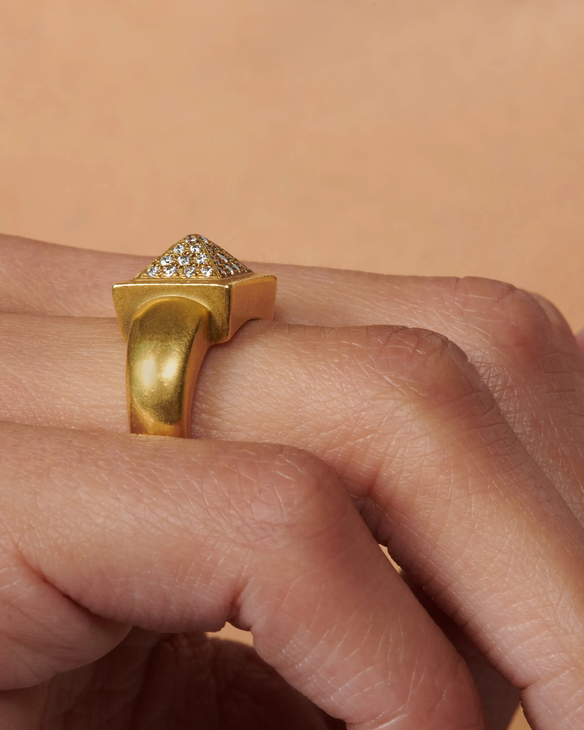Pavé Diamond Pyramid Ring