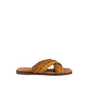 Penelope Chilvers Majete Braided Raffia Sandal in Yellow