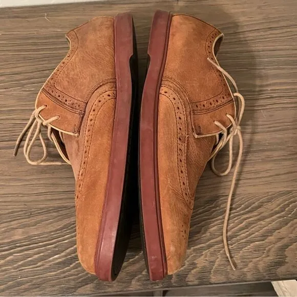 Polo Ralph Lauren Tan Orrick wing tip oxford Brogue Brown Leather shoe 11.5