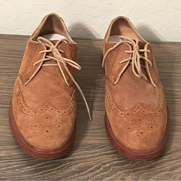 Polo Ralph Lauren Tan Orrick wing tip oxford Brogue Brown Leather shoe 11.5