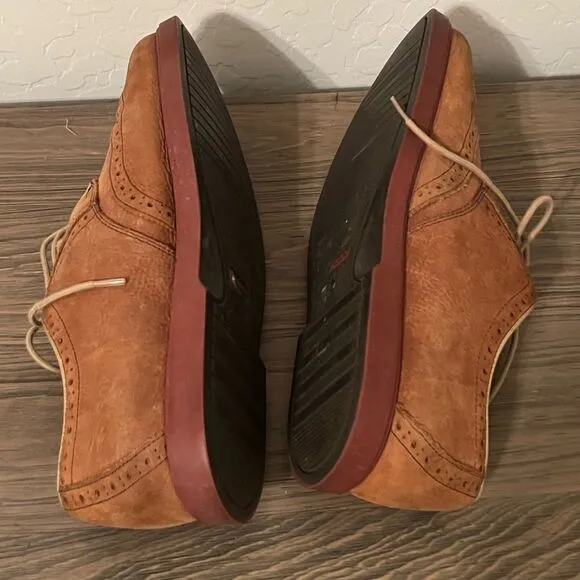 Polo Ralph Lauren Tan Orrick wing tip oxford Brogue Brown Leather shoe 11.5
