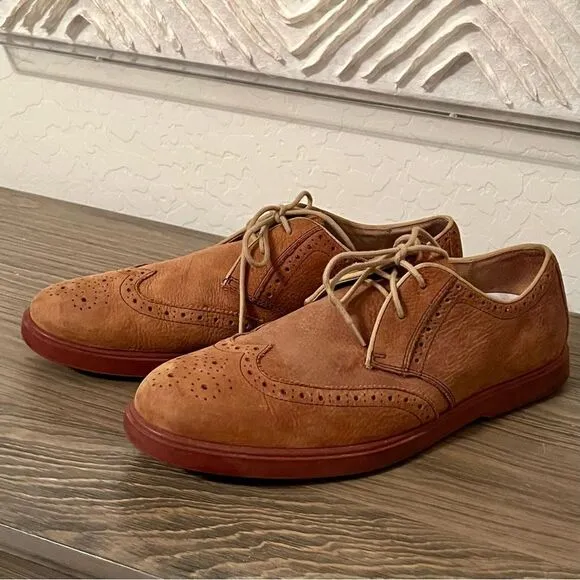 Polo Ralph Lauren Tan Orrick wing tip oxford Brogue Brown Leather shoe 11.5