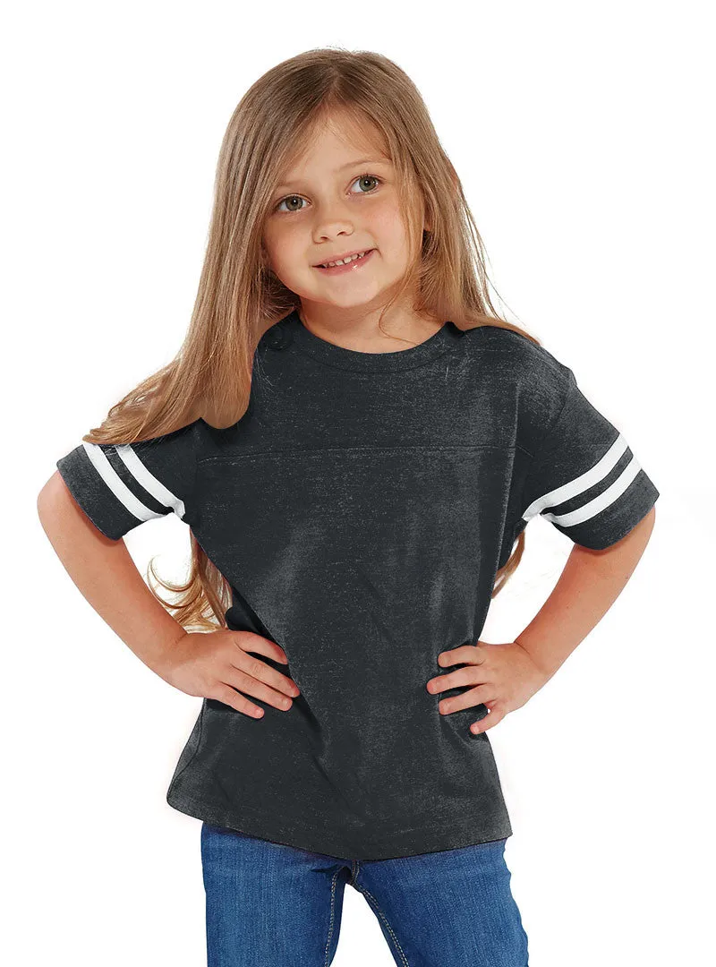Rabbit Skins Toddler Fine Jersey Varsity Tee, Heather/White *Personalize It