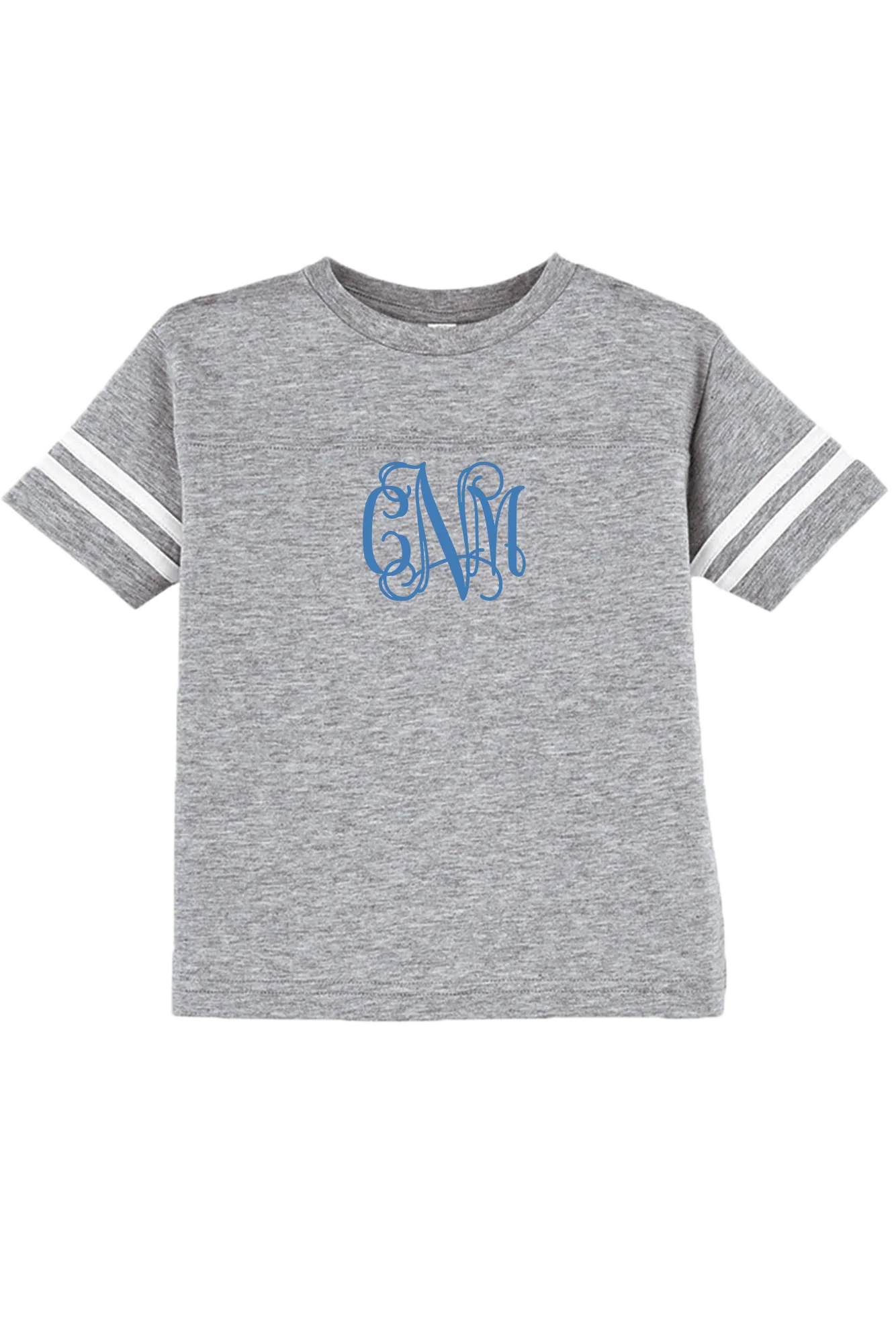 Rabbit Skins Toddler Fine Jersey Varsity Tee, Heather/White *Personalize It