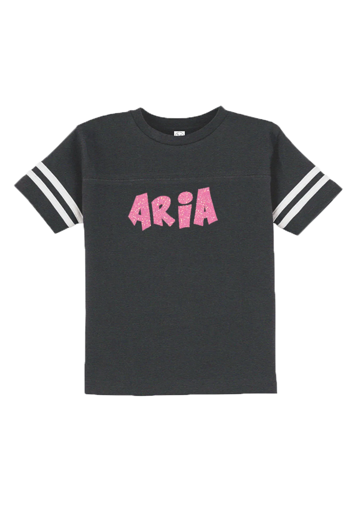 Rabbit Skins Toddler Fine Jersey Varsity Tee, Smoke/White *Personalize It