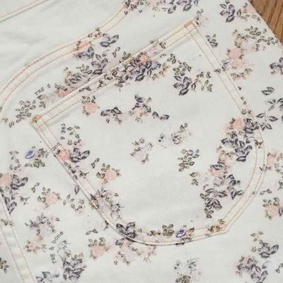 🆕RAG &amp; BONE Pink Floral Print High-Rise Twill