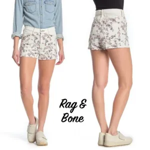 🆕RAG &amp; BONE Pink Floral Print High-Rise Twill