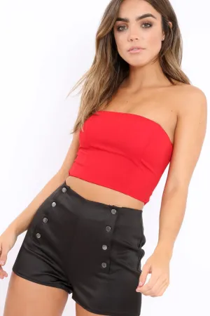 Red Boob Tube with Wrap Around Tie - Alida