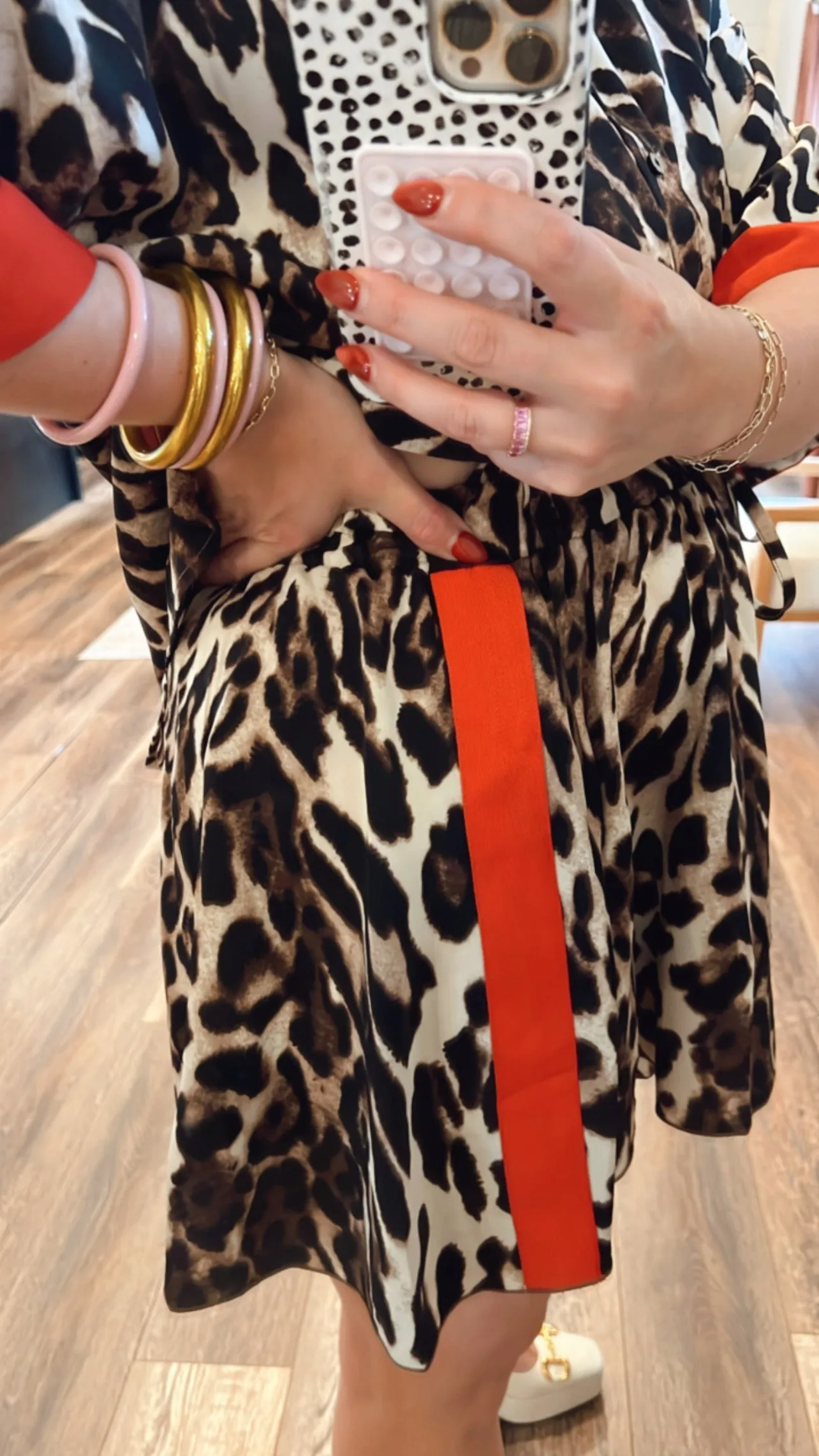 Red Glory Leopard Satin Shorts