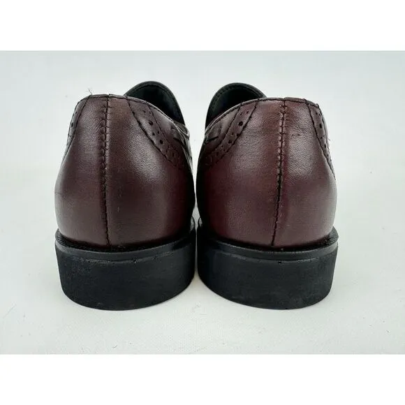 Red Wing‎ Dunoon Men's Sz 7.5 D Wing Tip Burgundy Oxford Brogue Steel Toe VTG