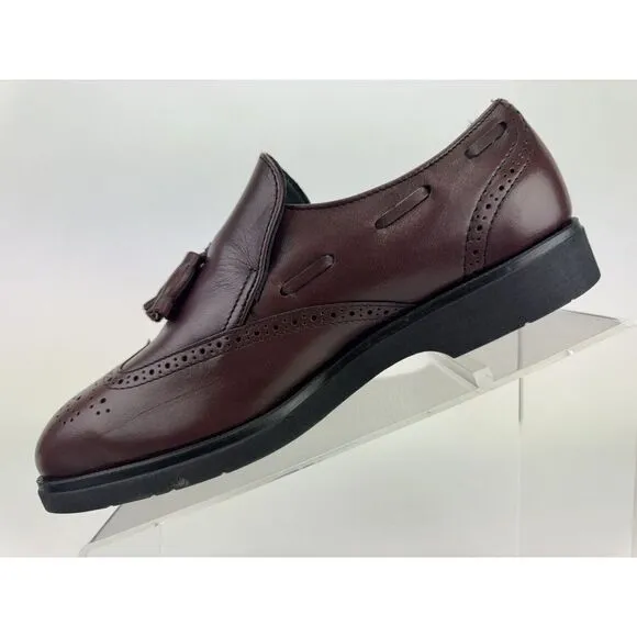 Red Wing‎ Dunoon Men's Sz 7.5 D Wing Tip Burgundy Oxford Brogue Steel Toe VTG