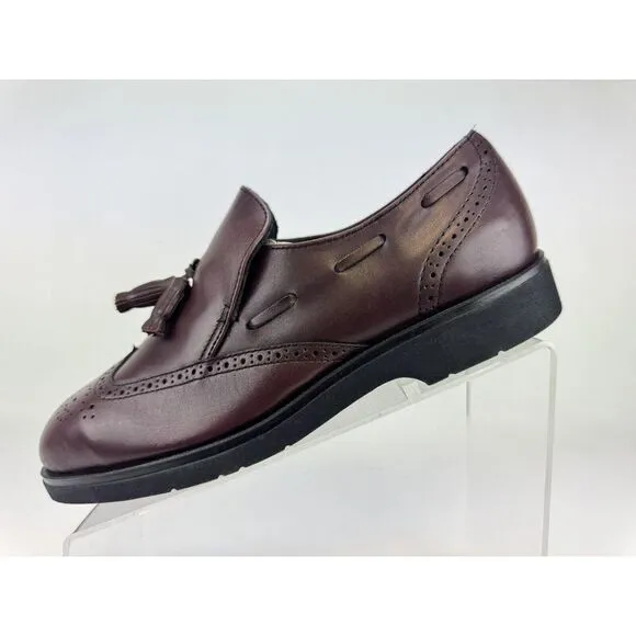 Red Wing‎ Dunoon Men's Sz 7.5 D Wing Tip Burgundy Oxford Brogue Steel Toe VTG
