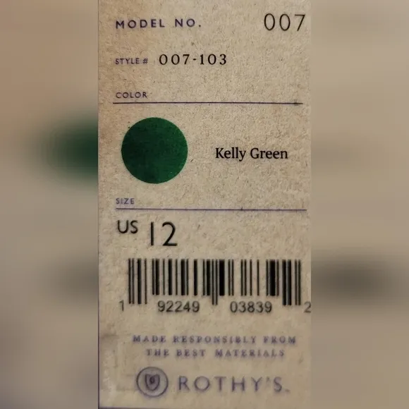 Rothy's The Kids Sneaker Kelly Green Shoes Toddler Girl Size 10, 12, 13