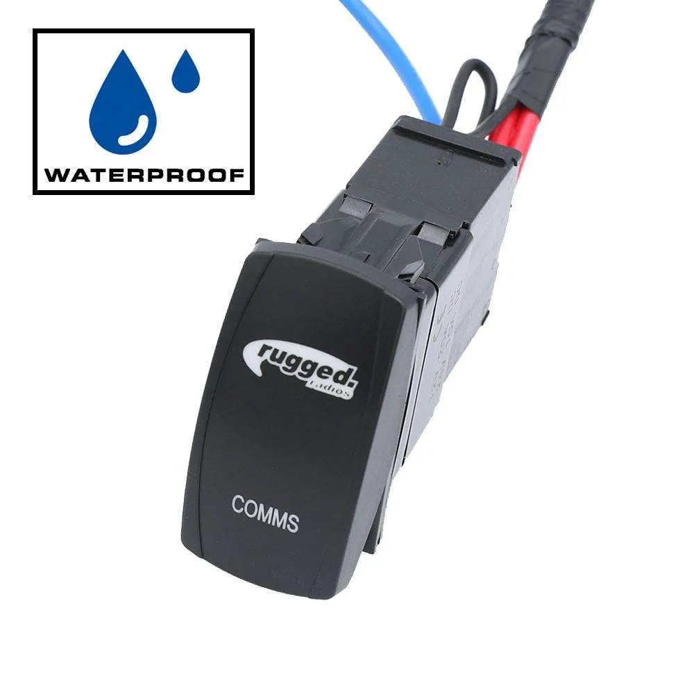 Rugged Radio Rocker Power Switch for Waterproof Mobile Radios and Rugged Intercoms