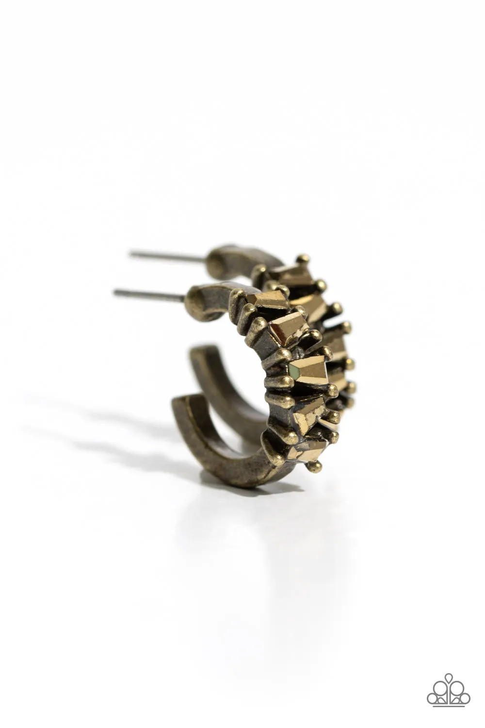 Rugged Rockstar - Brass Hoop Earring
