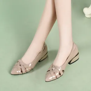 Sandals Low-heeled Leather Women's Shoes Thick With All-match