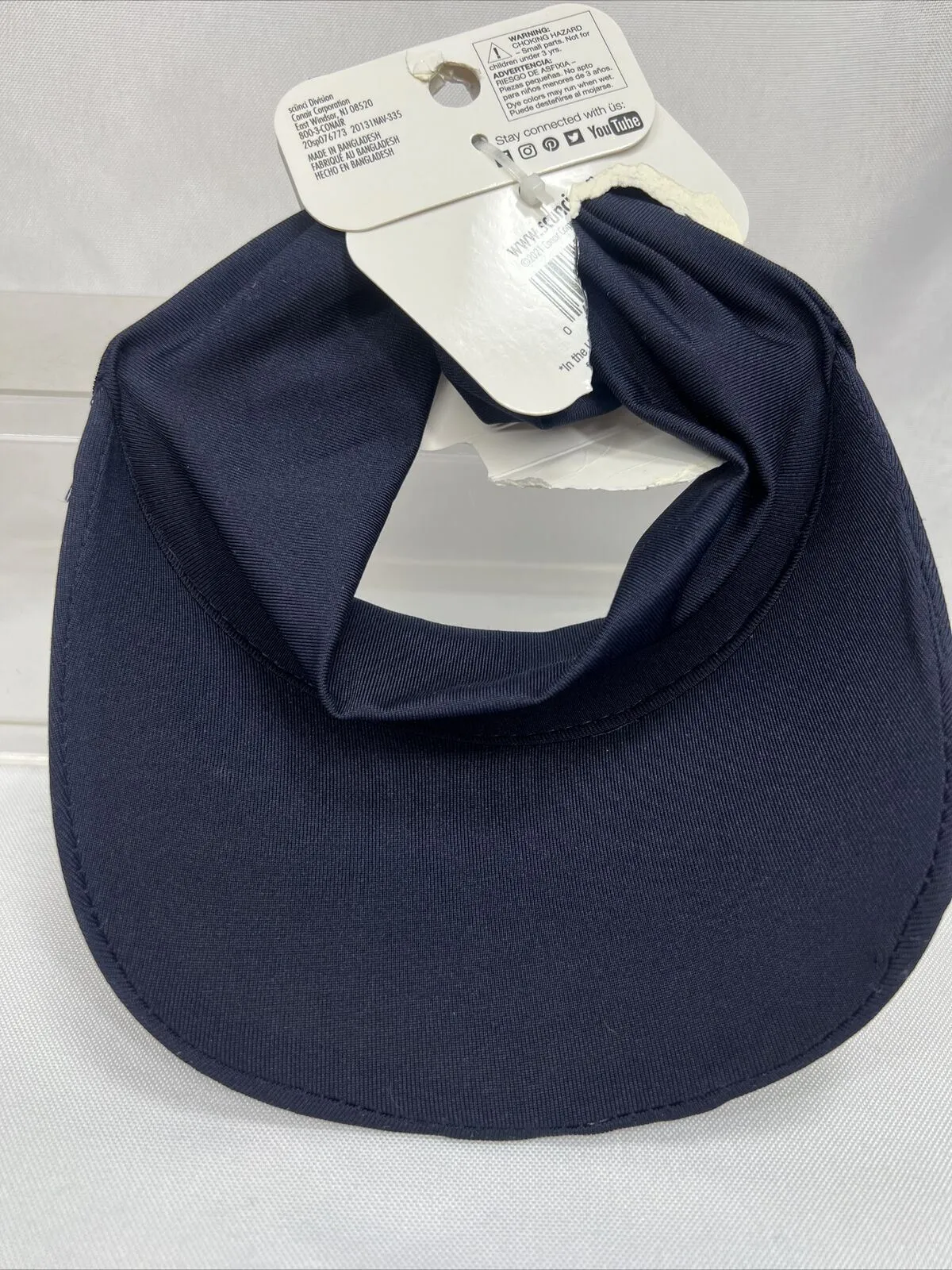 Scunci Everyday &Active Comfy Stretch sporty Visor Headwrap NAVY NO Elastics
