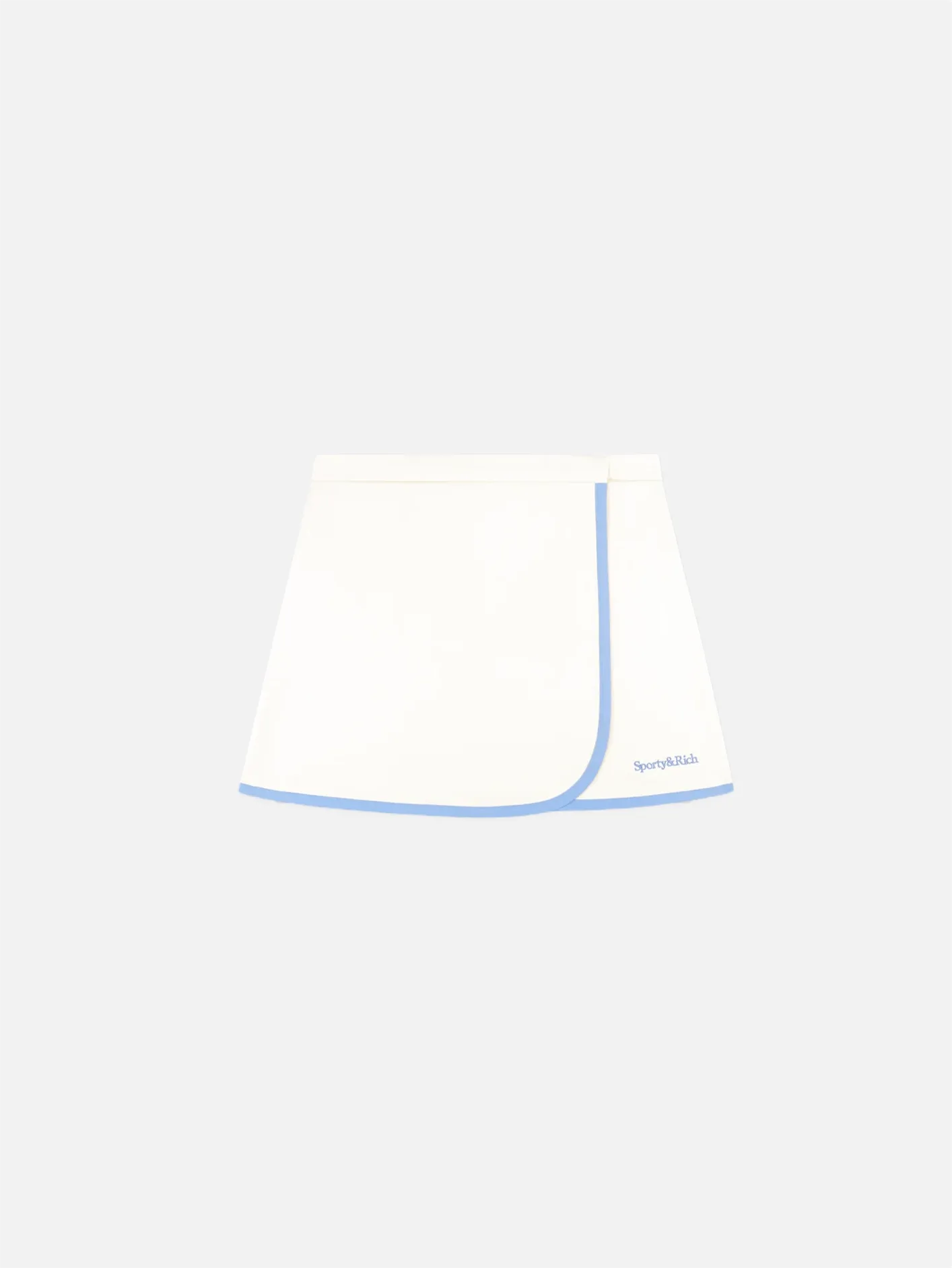 Serif Logo Embroidered Wrap Skirt - Coconut/Sky Blue