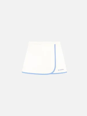 Serif Logo Embroidered Wrap Skirt - Coconut/Sky Blue