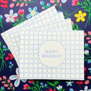 Set of 4 Letterpress Birthday Cards