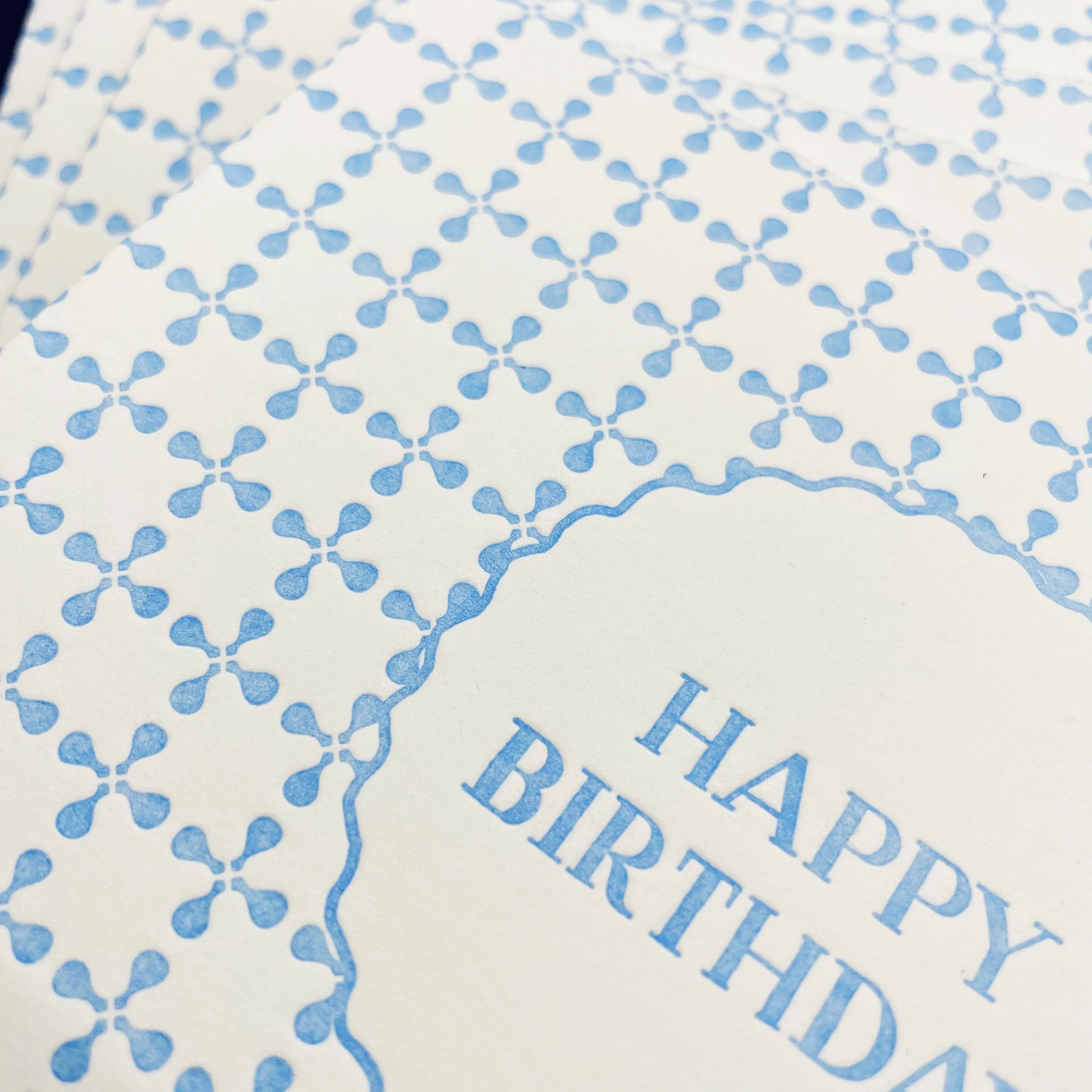 Set of 4 Letterpress Birthday Cards