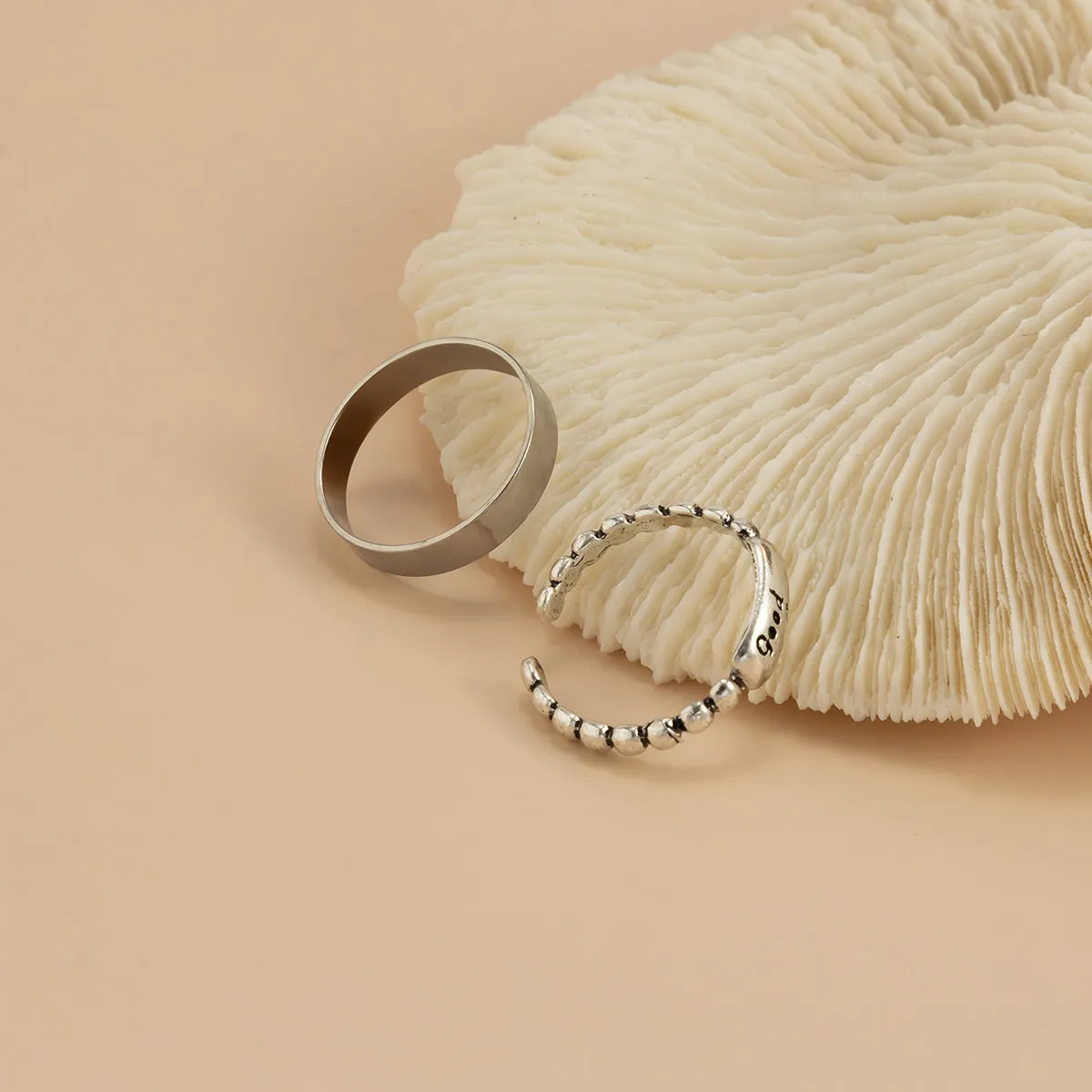Silver-Plated 'Good Luck' Toe Ring Set