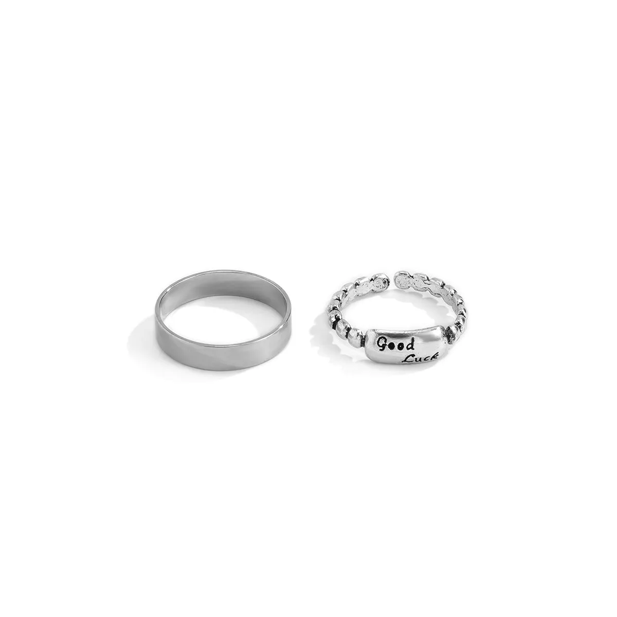 Silver-Plated 'Good Luck' Toe Ring Set