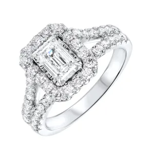 Silver (SLV 995) Cubic Zirconia Basics Halo Ring - 1 2/3 ctw