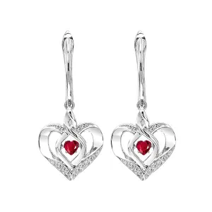 Silver (SLV 995) Diamond Classic Book Rhythm Of Love Fashion Earrings  - 1/10 ctw