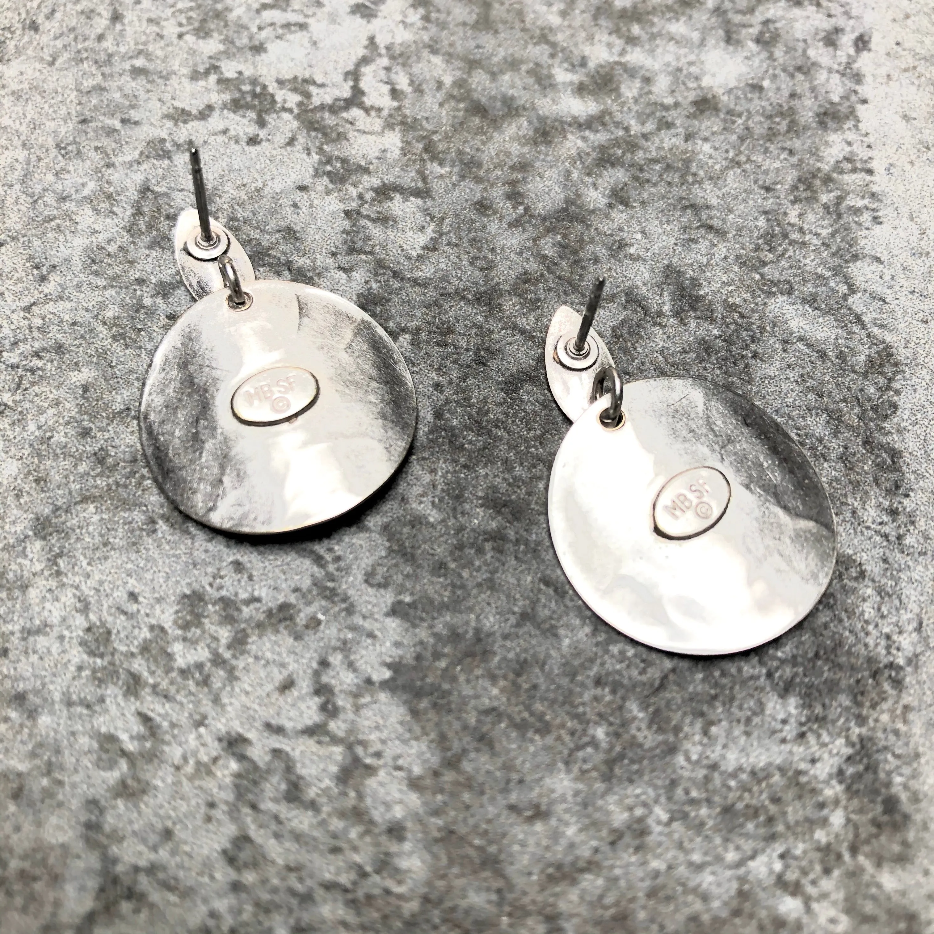 Small Concave Pointed Oval with Disc Post Earring