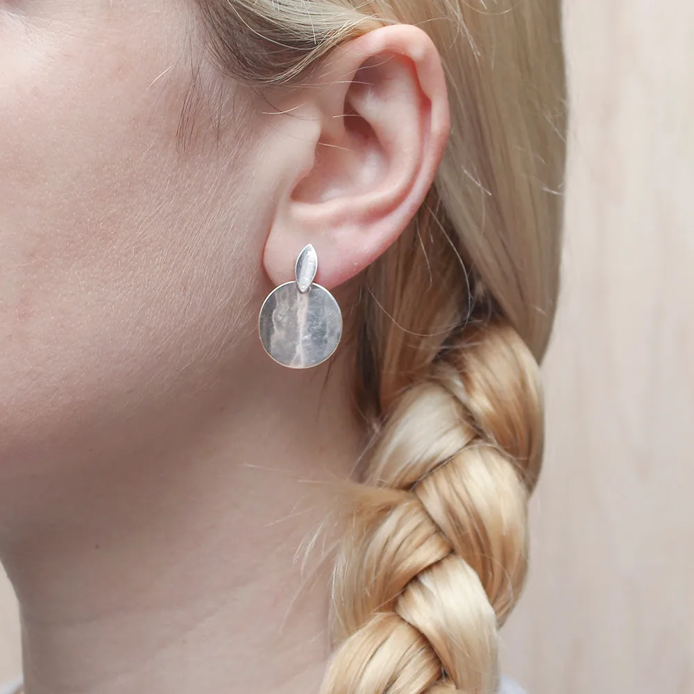 Small Concave Pointed Oval with Disc Post Earring
