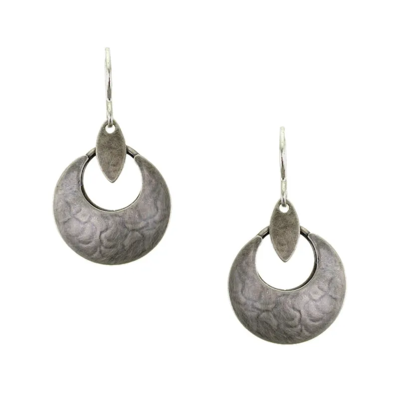 Small Pointed Oval and Crescent Wire Earring