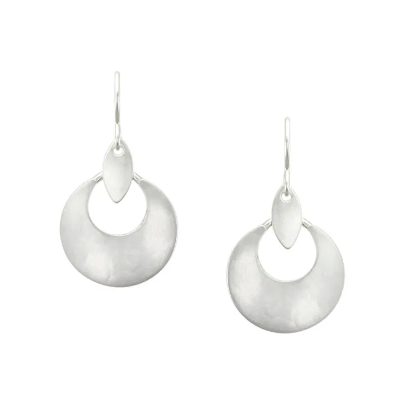 Small Pointed Oval and Crescent Wire Earring
